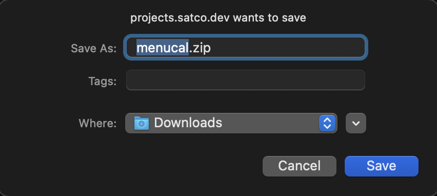Download menucal
